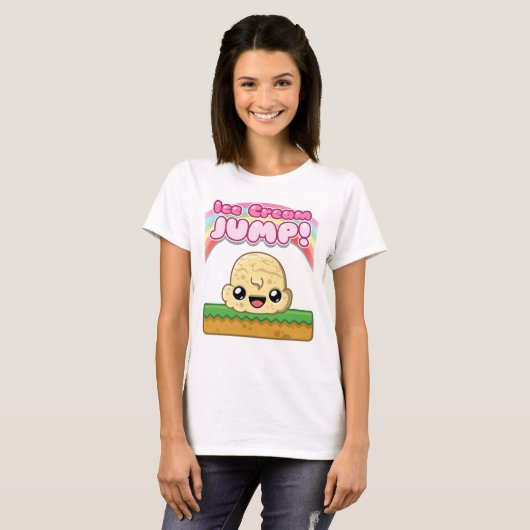 Vanilla Scoop with Ice Cream Jump Text T-shirt (Voorkant volledig)