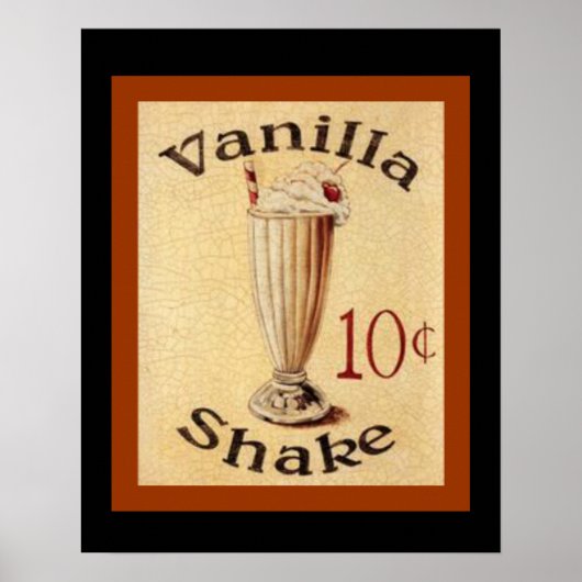 Vanilla Shake Vintage Ad Poster 16 x 20 (Voorkant)
