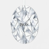 Vanilla Silver Confetti Glitzy Glam Christmas Metalen Ornament (Voorkant links)