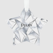 Vanilla Silver Confetti Glitzy Glam Christmas Ornament (voorkant)