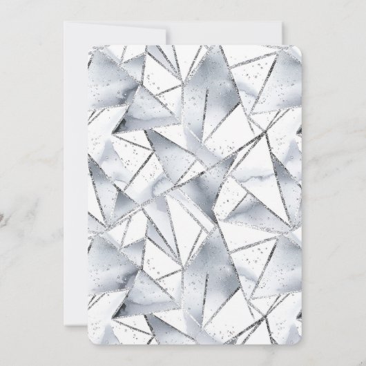 Vanilla Silver Confetti Ice Cream Cone Verjaardag Kaart (Achterkant)