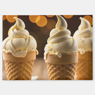Vanilla Soft Serve Ijs Kegel Magneet