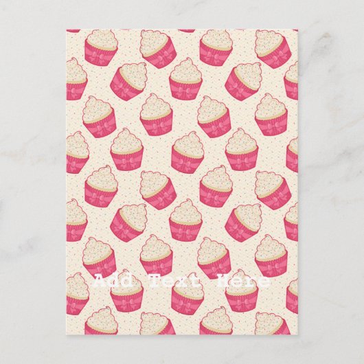 Vanilla Sprinkle Cupcake Pattern Briefkaart (Voorkant)