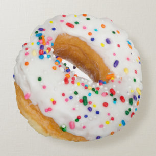 Vanilla Sprinkles Donut Novelty Rond Kussen