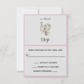Vanilla Strawberry Hydrangeas Wedding RSVP Kaart (Voorkant)