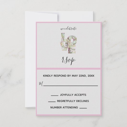 Vanilla Strawberry Hydrangeas Wedding RSVP Kaart (Voorkant)