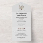 Vanilla Strawberry Hydrangeas Wedding Theme All In One Uitnodiging (Binnen)