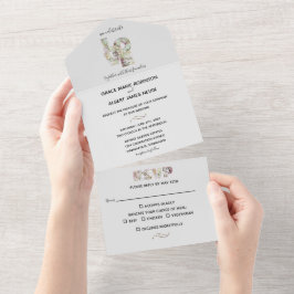 Vanilla Strawberry Hydrangeas Wedding Theme All In One Uitnodiging