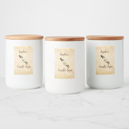  Vanilla Sugar Food Label Voedselcontainer Etiket (Flessen)