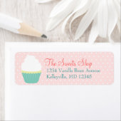 Vanilla Swirl Cupcake Blauwgroen - Retouradreslabe Etiket (Insitu)