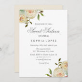 Vanilla White Cream Rozen Elegant Sweet 16 Party Kaart (Voorkant / Achterkant)