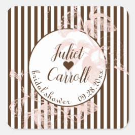 Vanilla Wit en Chocolade Bruidsdouche  Ronde Sticker