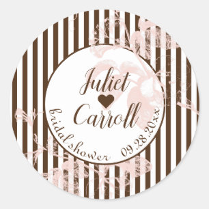 Vanilla Wit en Chocolade Bruidsdouche Ronde Sticker