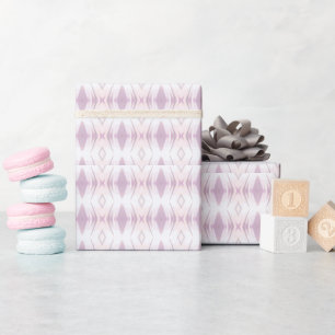 Vanilla wit roze lavender geometrisch kunstontwerp cadeaupapier