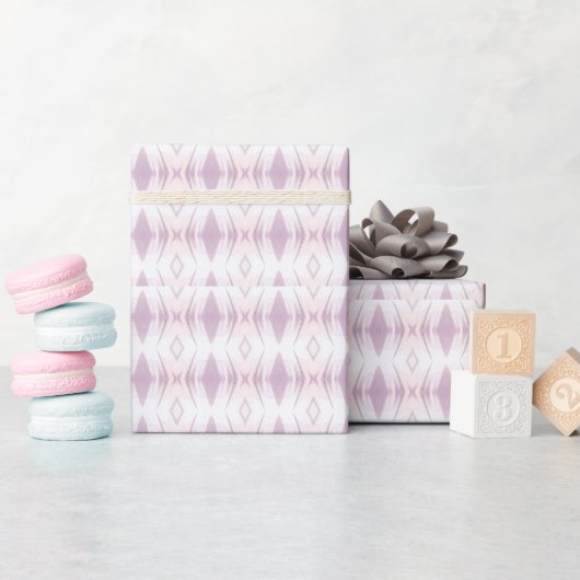 Vanilla wit roze lavender geometrisch kunstontwerp cadeaupapier (Baby Shower)