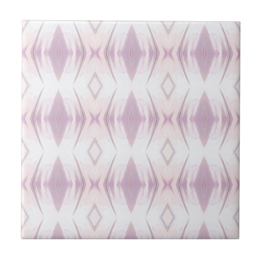 Vanilla wit roze lavender geometrisch kunstontwerp tegeltje (Voorkant)