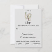 Vanille Aardbei Hydrangeas Bruiloft RSVP-kaart RSVP Kaartje (Voorkant)