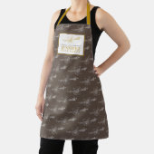 Vanille bean en bloem bruin goud business schort (Insitu)