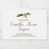 Vanille Bean Sugar Labels, Zelfgemaakte vanille su Voedselcontainer Etiket (Enkel label)