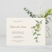 Vanille Bean Vine Dinner Party Uitnodiging (Staand voorkant)