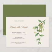 Vanille Bean Vine Dinner Party Uitnodiging (Voorkant / Achterkant)