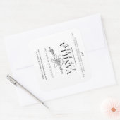 Vanille bloem en bonen tekening lippenbalsem produ vierkante sticker (Envelop)