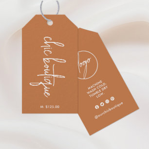 Vanille Bruine Kleding Prijs Hang Label Logo Cadeaulabel