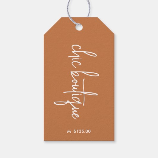 Vanille Bruine Kleding Prijs Hang Label Logo Cadeaulabel (Voorkant)