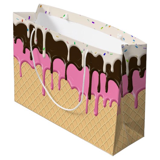 vanille chocolade-aardbeienijs groot cadeauzakje (Achterkant Gekanteld)