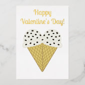 Vanille Chocolade Chip Ijs Hart Valentijn Folie Feestdagenkaart (Voorkant)