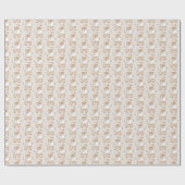 Vanille Crème Kerst Gingerbread Koekjes Cadeaupapier (Vlak)