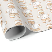 Vanille Crème Kerst Gingerbread Koekjes Cadeaupapier (Rol Hoek)