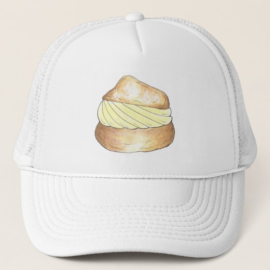 Vanille Crème Puff gebak Chef Choux Bun Dessert Trucker Pet (Voorkant)