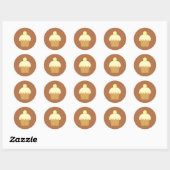 Vanille Cupcake op Brown. Ronde Sticker (Vel)
