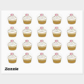 vanille cupcake ronde sticker (Vel)