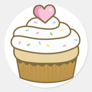 vanille cupcake ronde sticker