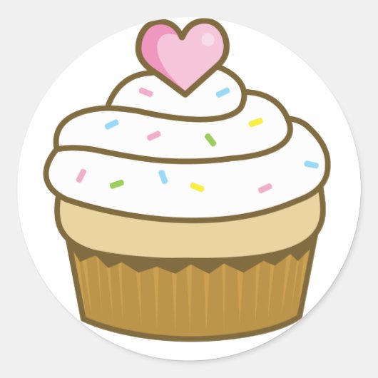 vanille cupcake ronde sticker (Voorkant)