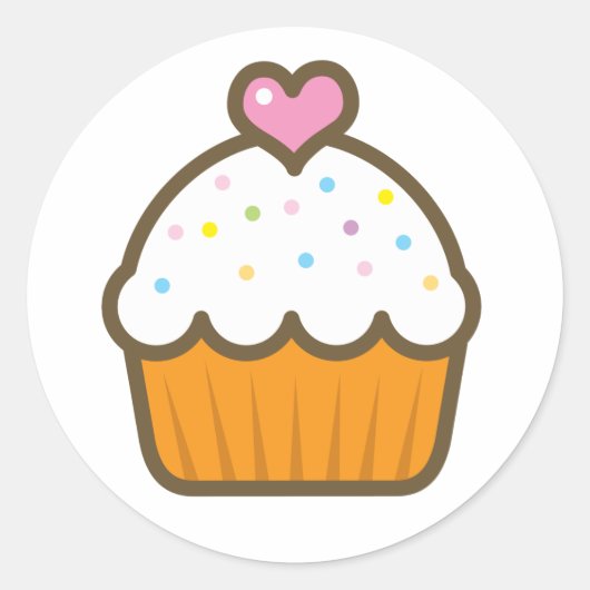 vanille cupcake ronde sticker (Voorkant)