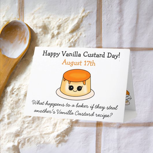 Vanille Custard Day Recept Grappig Bedankkaart