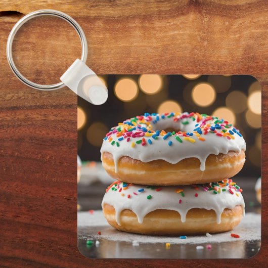 Vanille Donuts Sleutelhanger (Voorkant)