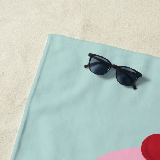 Vanille en aardbei Ice Cone Naam en kleur Strandlaken (In situ)