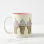 Vanille en aardbeienslijm tweekleurige koffiemok (Links)