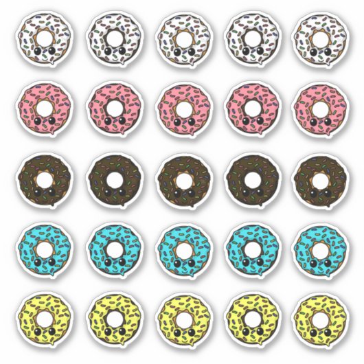 Vanille en chocolade donuts met Frosting Sprinkles Sticker (Voorkant)