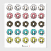 Vanille en chocolade donuts met Frosting Sprinkles Sticker (Vel)