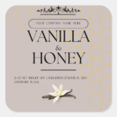 Vanille en honing zeep label (Voorkant)