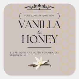 Vanille en honing zeep label