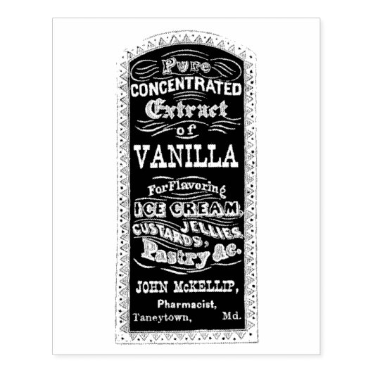 Vanille-extract - apotheker advertentie rubberstempel (Afrduk)