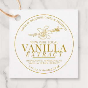 Vanille extract bloemboon tekening geel product bedankjes labels