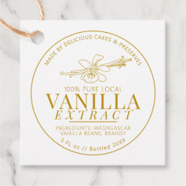 Vanille extract bloemboon tekening geel product bedankjes labels