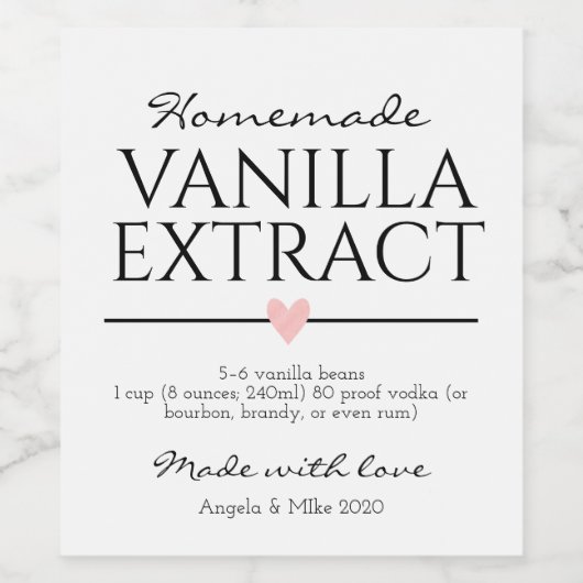 Vanille Extract Etiket (Enkel label)